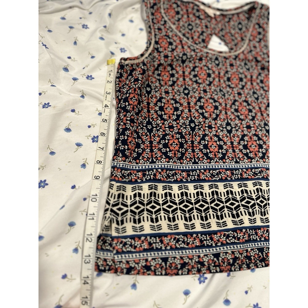 Skies Are Blue Boho Floral Abstract Tank Sz:XSP Multicolor Sleeveless Rayon - Picture 5 of 8